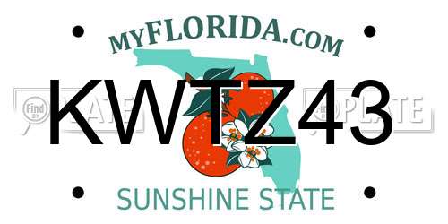 KWTZ43 Florida License Plate