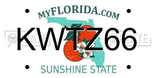 KWTZ66 Florida License Plate