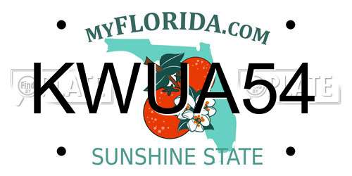 KWUA54 Florida License Plate