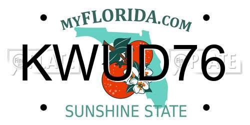 KWUD76 Florida License Plate