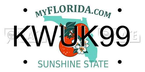 KWUK99 Florida License Plate