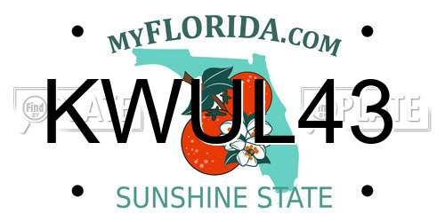 KWUL43 Florida License Plate