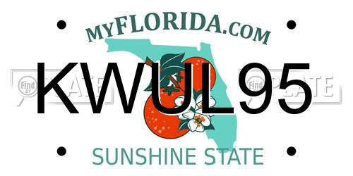 KWUL95 Florida License Plate