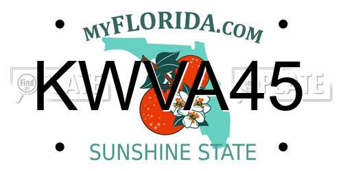 KWVA45 Florida License Plate