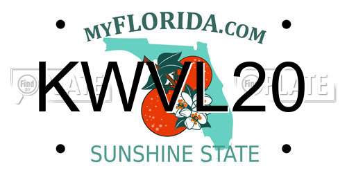 KWVL20 Florida License Plate