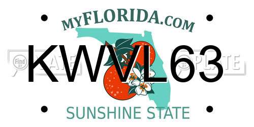 KWVL63 Florida License Plate