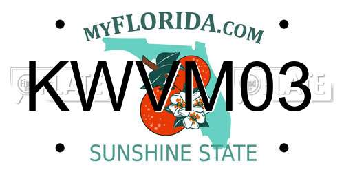 KWVM03 Florida License Plate