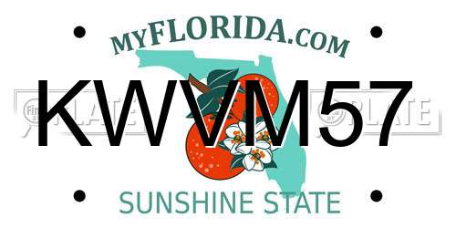 KWVM57 Florida License Plate