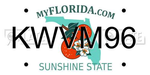 KWVM96 Florida License Plate