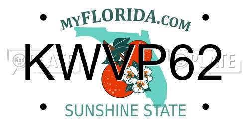 KWVP62 Florida License Plate