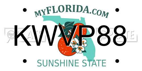 KWVP88 Florida License Plate