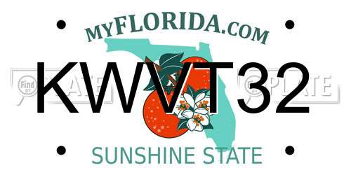 KWVT32 Florida License Plate