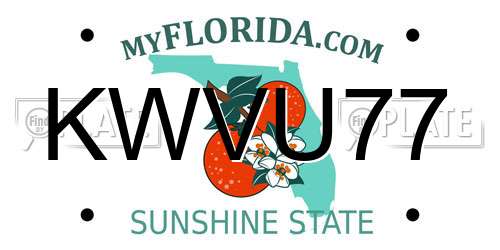 KWVU77 Florida License Plate