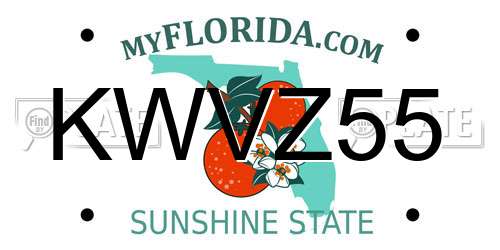 KWVZ55 Florida License Plate