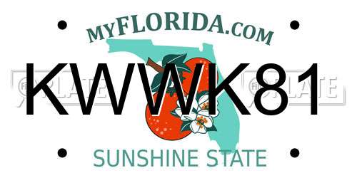 KWWK81 Florida License Plate