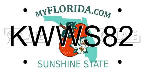 KWWS82 Florida License Plate