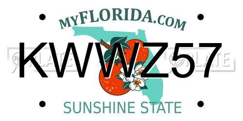 KWWZ57 Florida License Plate