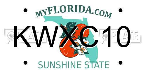 KWXC10 Florida License Plate