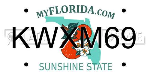 KWXM69 Florida License Plate