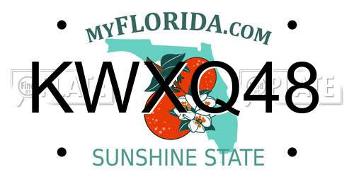 KWXQ48 Florida License Plate