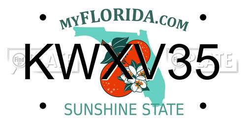 KWXV35 Florida License Plate