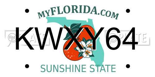 KWXY64 Florida License Plate
