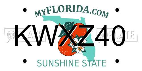 KWXZ40 Florida License Plate