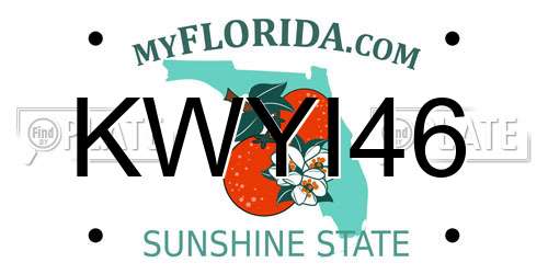 KWYI46 Florida License Plate