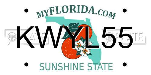KWYL55 Florida License Plate