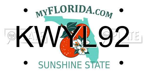KWYL92 Florida License Plate