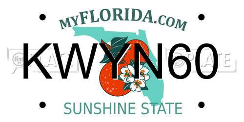 KWYN60 Florida License Plate