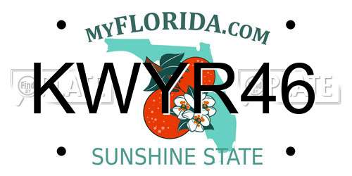 KWYR46 Florida License Plate
