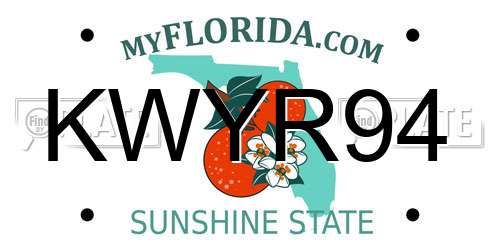KWYR94 Florida License Plate