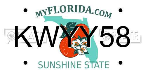 KWYY58 Florida License Plate