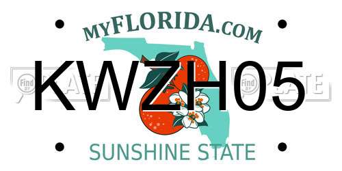 KWZH05 Florida License Plate