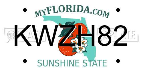 KWZH82 Florida License Plate