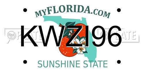 KWZI96 Florida License Plate