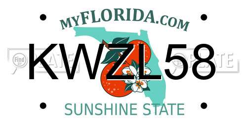 KWZL58 Florida License Plate
