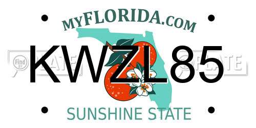 KWZL85 Florida License Plate