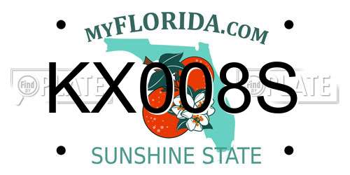 KX008S Florida License Plate
