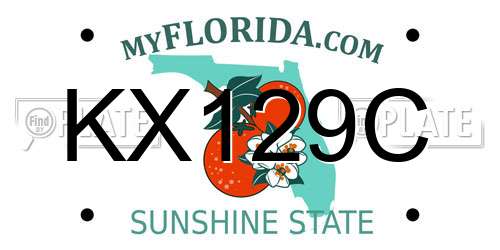 KX129C Florida License Plate