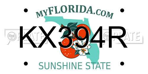 KX394R Florida License Plate