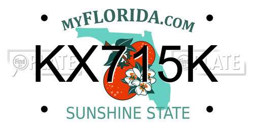 KX715K Florida License Plate