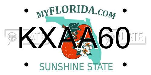 KXAA60 Florida License Plate