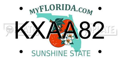 KXAA82 Florida License Plate