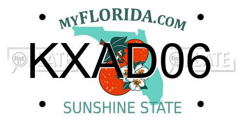 KXAD06 Florida License Plate