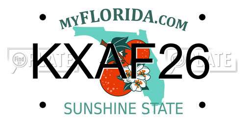 KXAF26 Florida License Plate