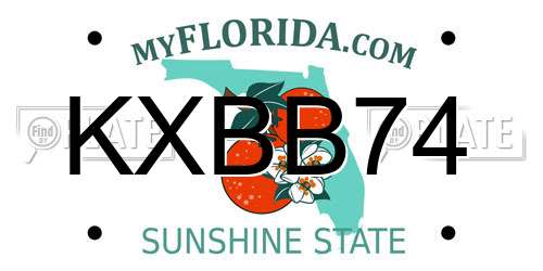 KXBB74 Florida License Plate