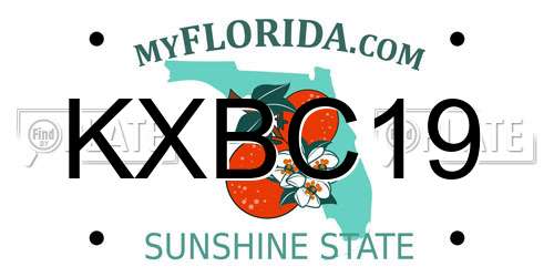 KXBC19 Florida License Plate