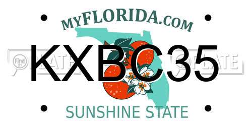 KXBC35 Florida License Plate